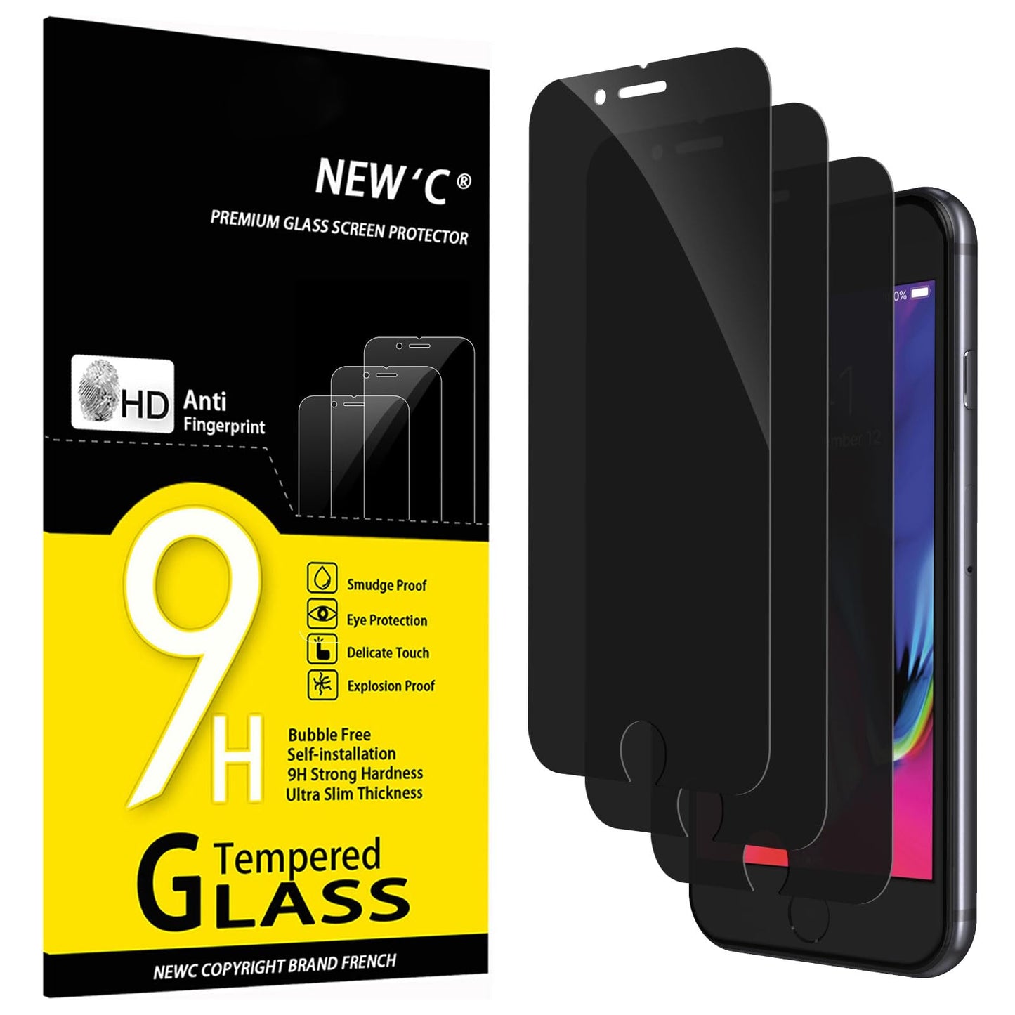NEW'C Lot de 3, Verre Trempé pour iPhone 17 Pro Max, iPhone 16 Pro Max (6,9″) Film en Protection écran efficace contre les Rayures - Ultra Résistant - HD Transparent - Outil d'installation facile