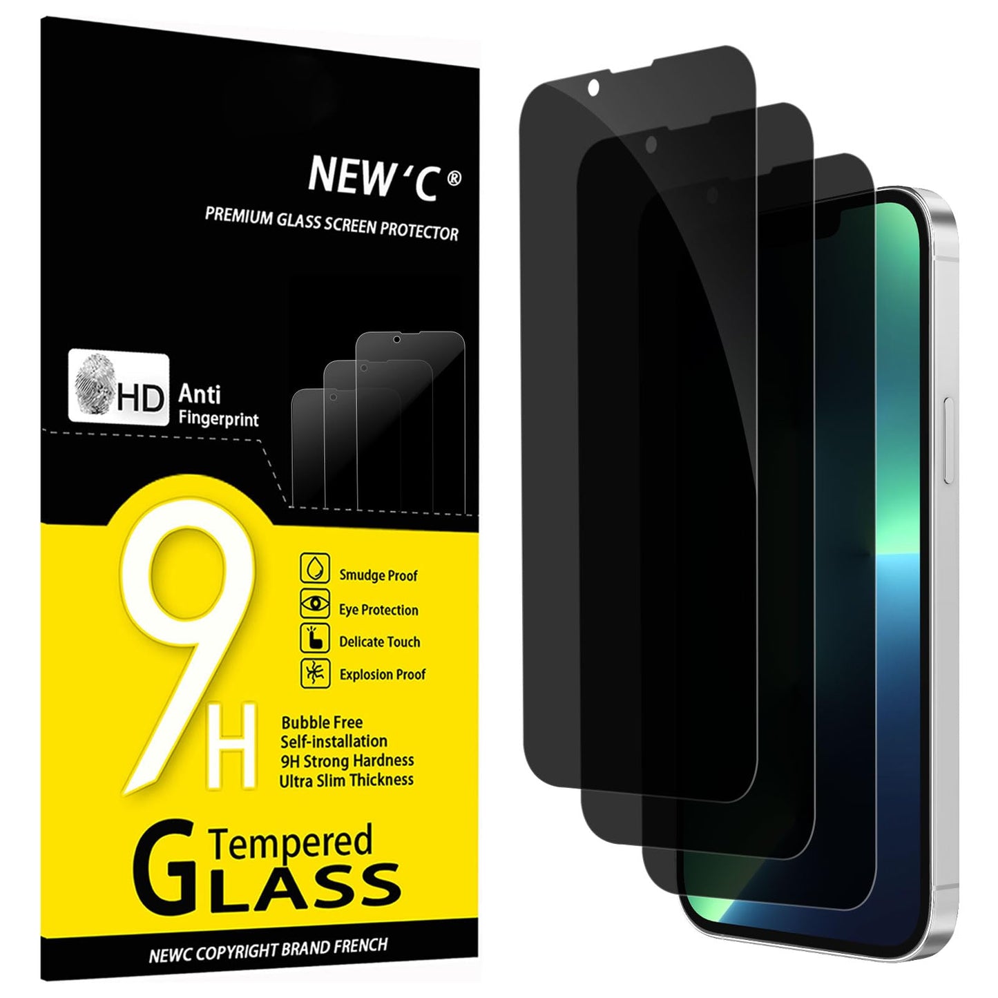 NEW'C Lot de 3, Verre Trempé pour iPhone 17 Pro Max, iPhone 16 Pro Max (6,9″) Film en Protection écran efficace contre les Rayures - Ultra Résistant - HD Transparent - Outil d'installation facile