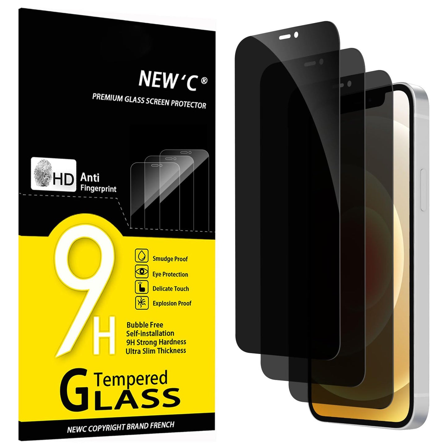 NEW'C Lot de 3, Verre Trempé pour iPhone 17 Pro Max, iPhone 16 Pro Max (6,9″) Film en Protection écran efficace contre les Rayures - Ultra Résistant - HD Transparent - Outil d'installation facile