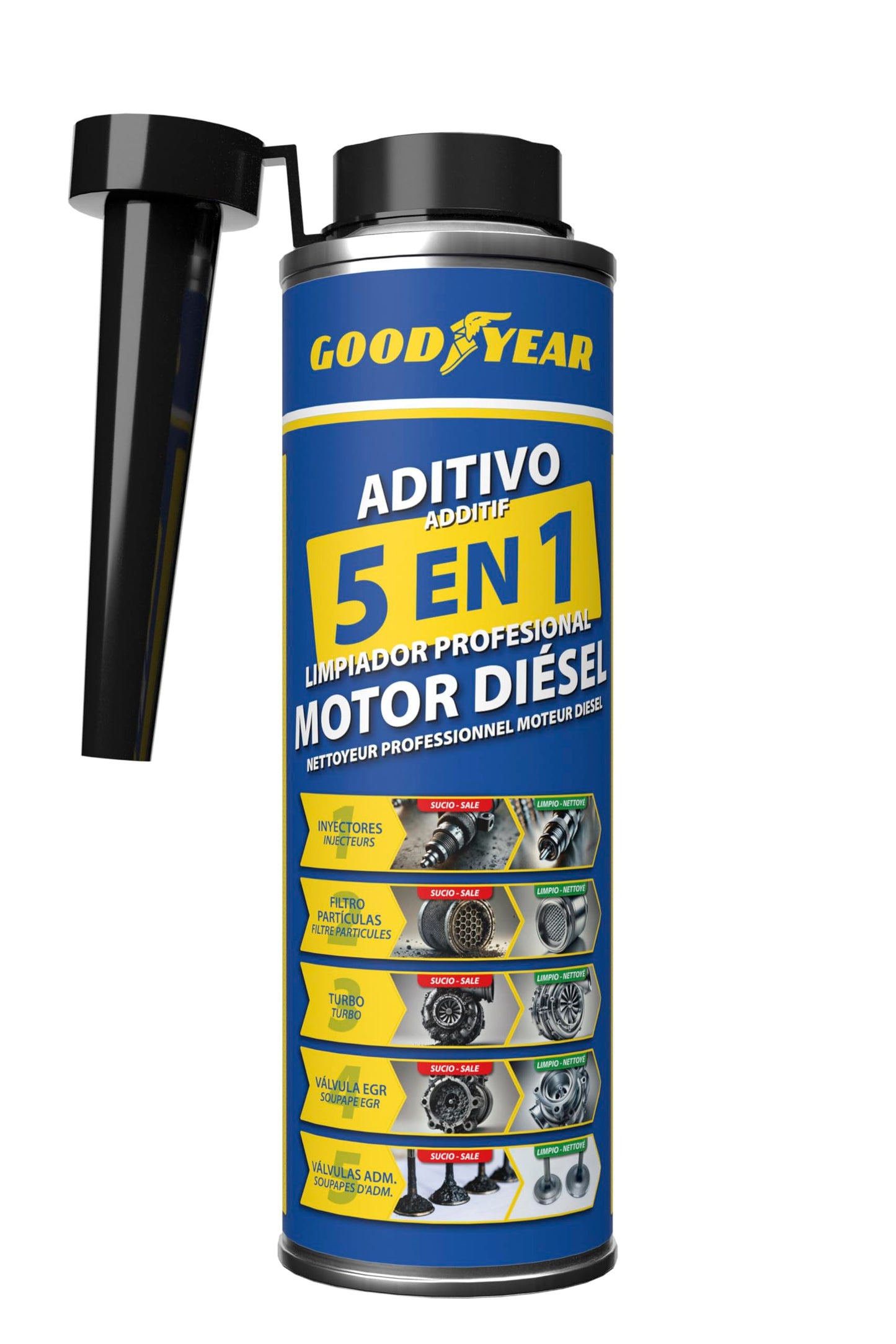 Goodyear Traitement anticristallisant en Dose Unique pour AdBlue | Additif d'urée 50 ML à Usage Unique | Prévient Les pannes et la Formation de Cristaux dans Le catalyseur et l'injecteur