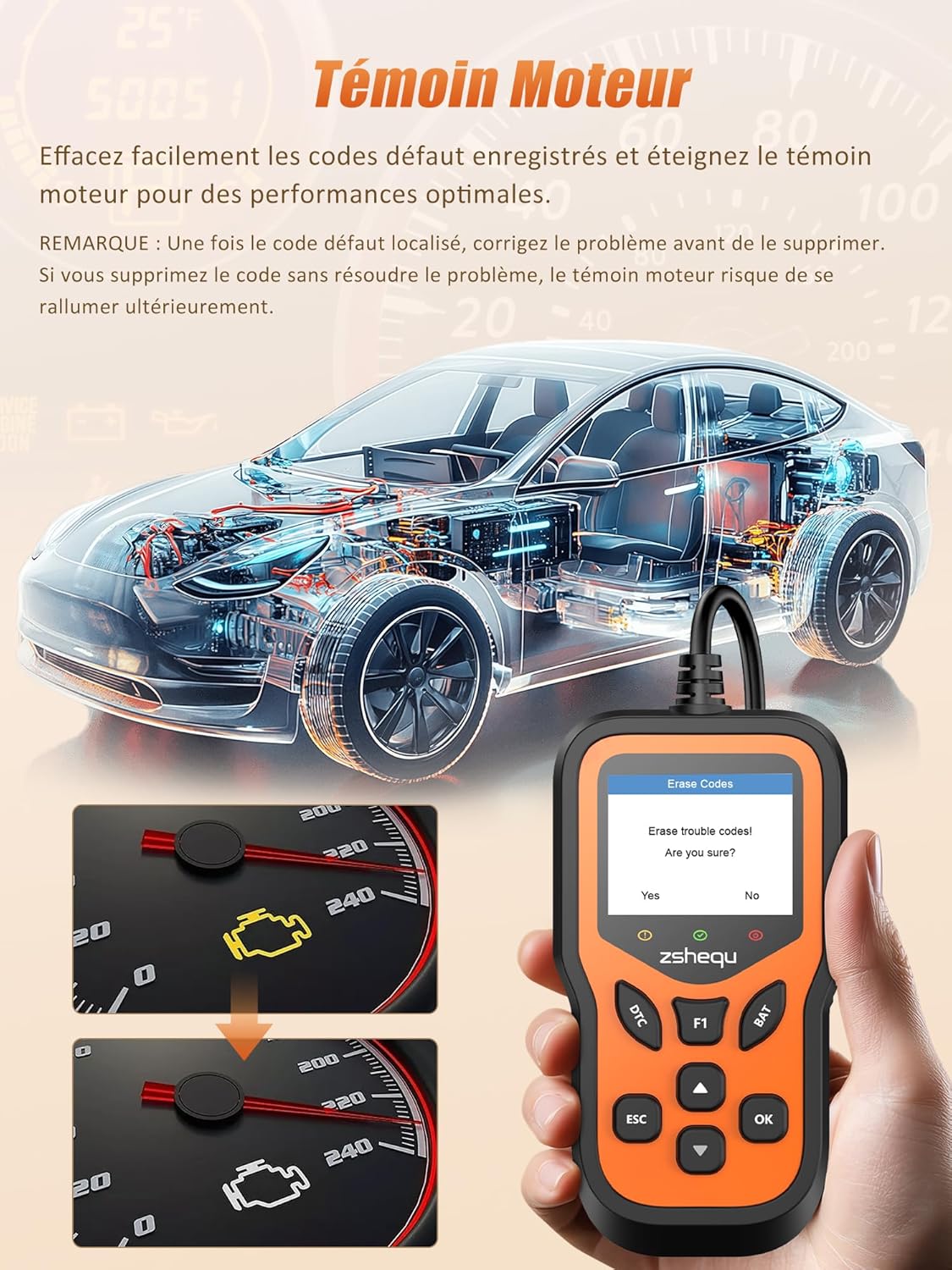 OBD2 Valise Diagnostic Auto Multimarque: OBD Diagnostique Voiture Français Boitier - USB Lecteur de Codes OBD2 Scanner - Machine Diagnostic Auto Défaillance Moteur pour BMW VW Audi Tous Les Véhic