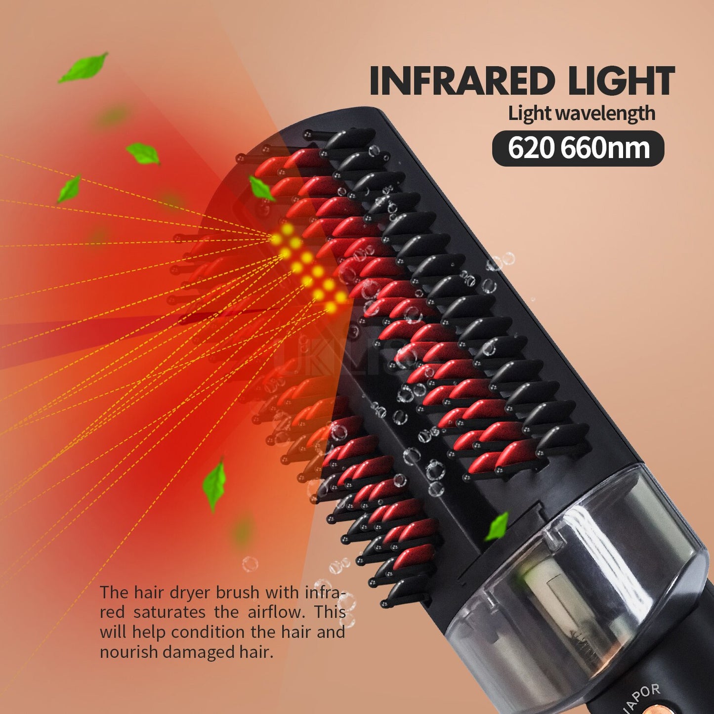Hair Dryer Infrared Steam Hair Hot Air Brush Hair Straightener Comb