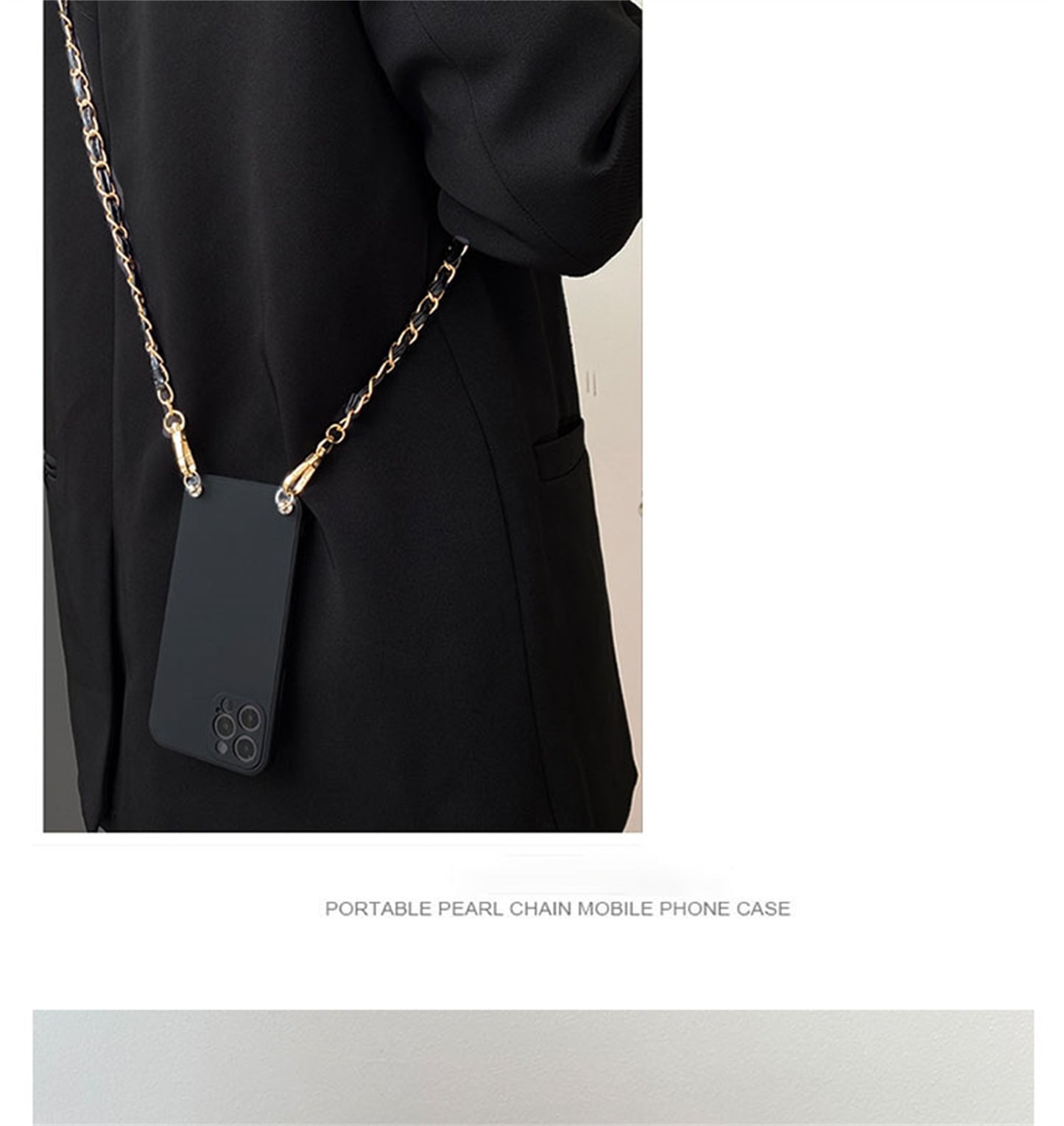 Luxury Crossbody Lanyard Necklace Leather Bracelet Chain Phone Case