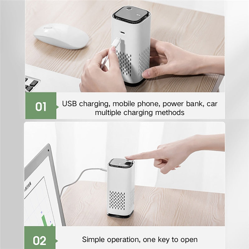 Air Purifier New Car Mini Accessory Cleaner Generator Negative Ions Remover