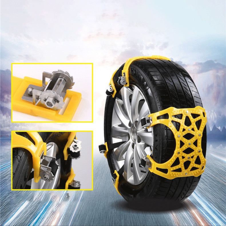 6Pcs Auto Emergency Snow Chains Universal Car Tyre Winter Roadway Safety Chains