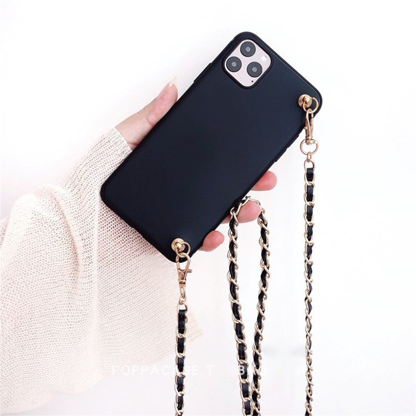 Luxury Crossbody Lanyard Necklace Leather Bracelet Chain Phone Case