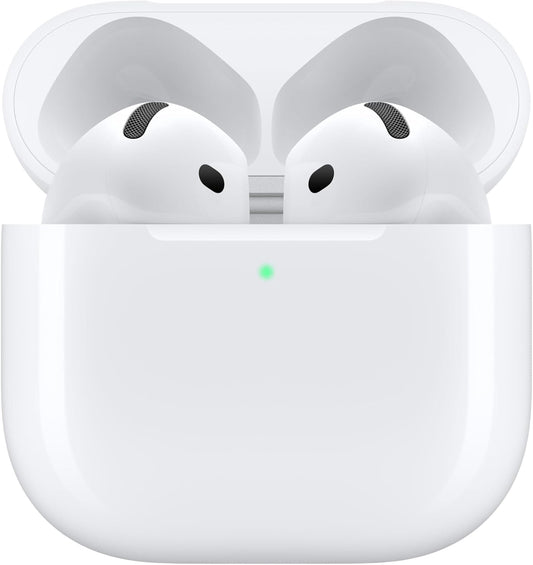 Apple AirPods 4 Écouteurs sans Fil, Casques et écouteurs Bluetooth, Audio Spatial personnalisé, résistance à la Transpiration et l’Eau, boîtier de Charge USB-C, Puce H2, Jusqu’à 24 Heures d’autonomie