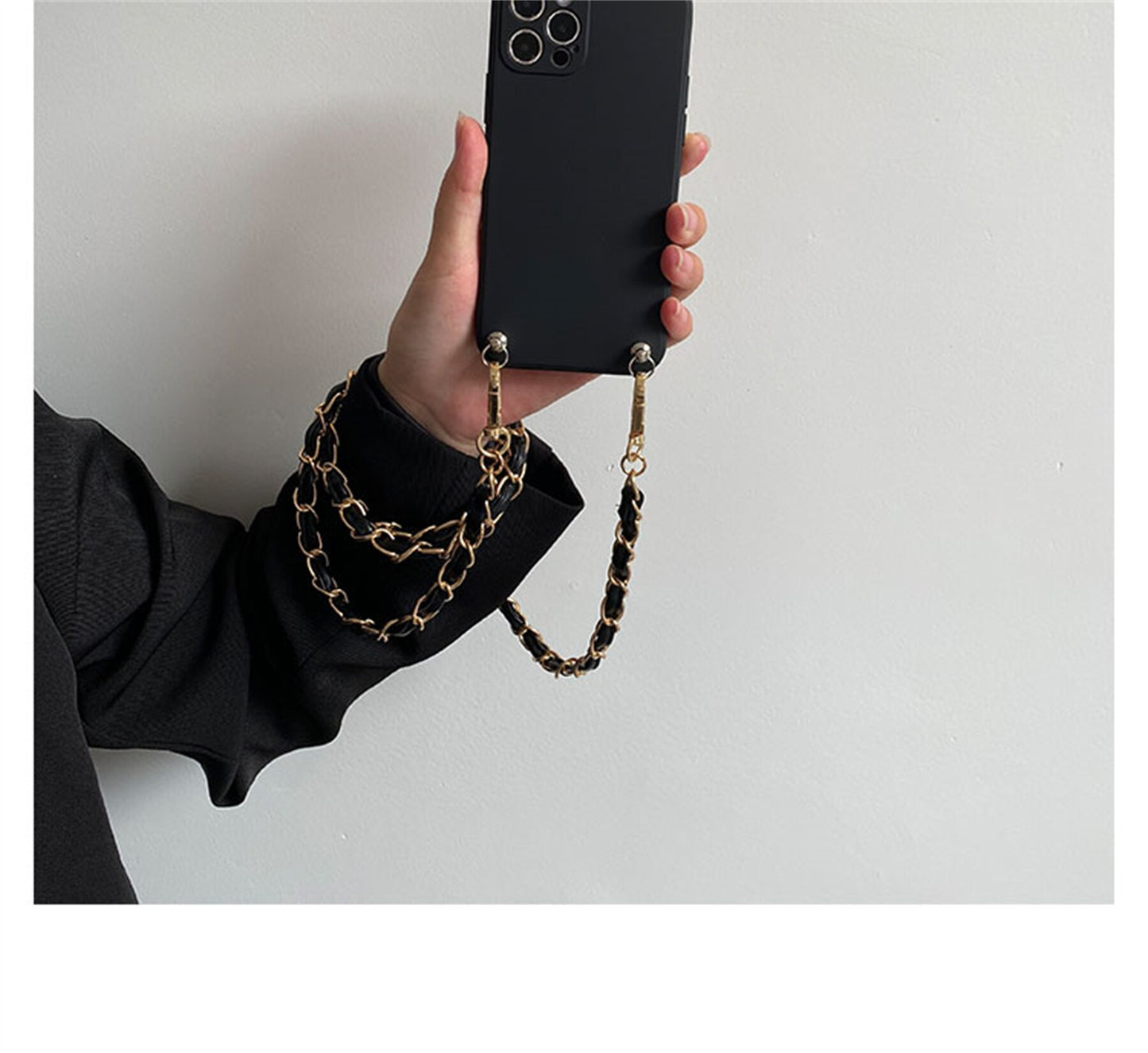 Luxury Crossbody Lanyard Necklace Leather Bracelet Chain Phone Case