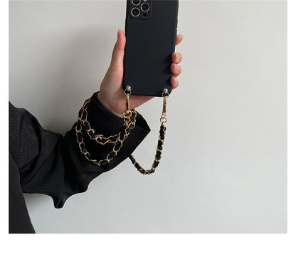 Luxury Crossbody Lanyard Necklace Leather Bracelet Chain Phone Case
