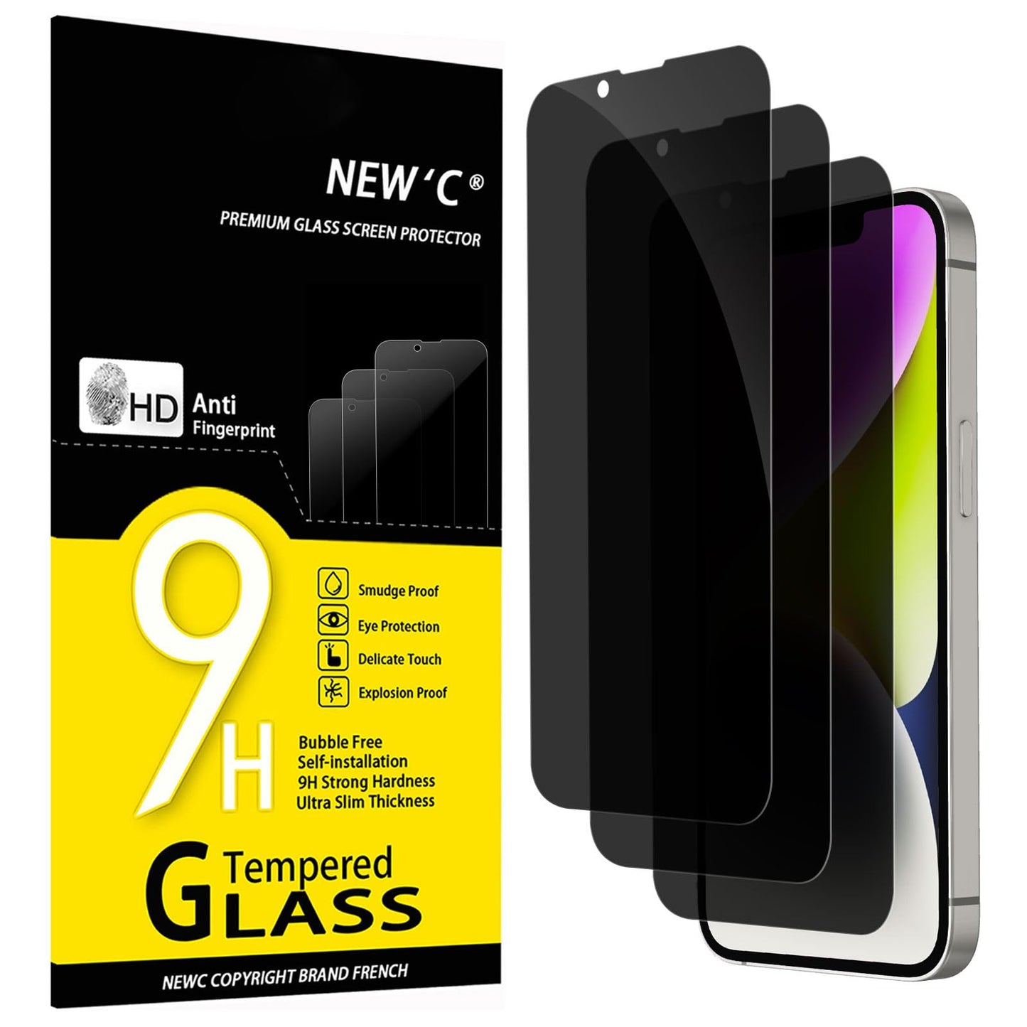 NEW'C Lot de 3, Verre Trempé pour iPhone 17 Pro Max, iPhone 16 Pro Max (6,9″) Film en Protection écran efficace contre les Rayures - Ultra Résistant - HD Transparent - Outil d'installation facile