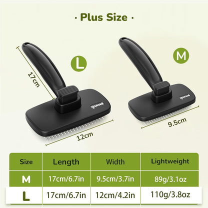 Pecute Grande Brosse Chat, Brosse Chien Poil Long Court, Enlèvement des Poils en Un Clic, Brosse pour Chien Élimine Jusqu'à 95% des Poils Morts Et des Peluches, pour Le Toilettage, Noir