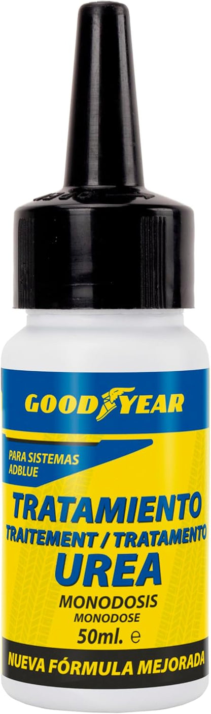 Goodyear Traitement anticristallisant en Dose Unique pour AdBlue | Additif d'urée 50 ML à Usage Unique | Prévient Les pannes et la Formation de Cristaux dans Le catalyseur et l'injecteur