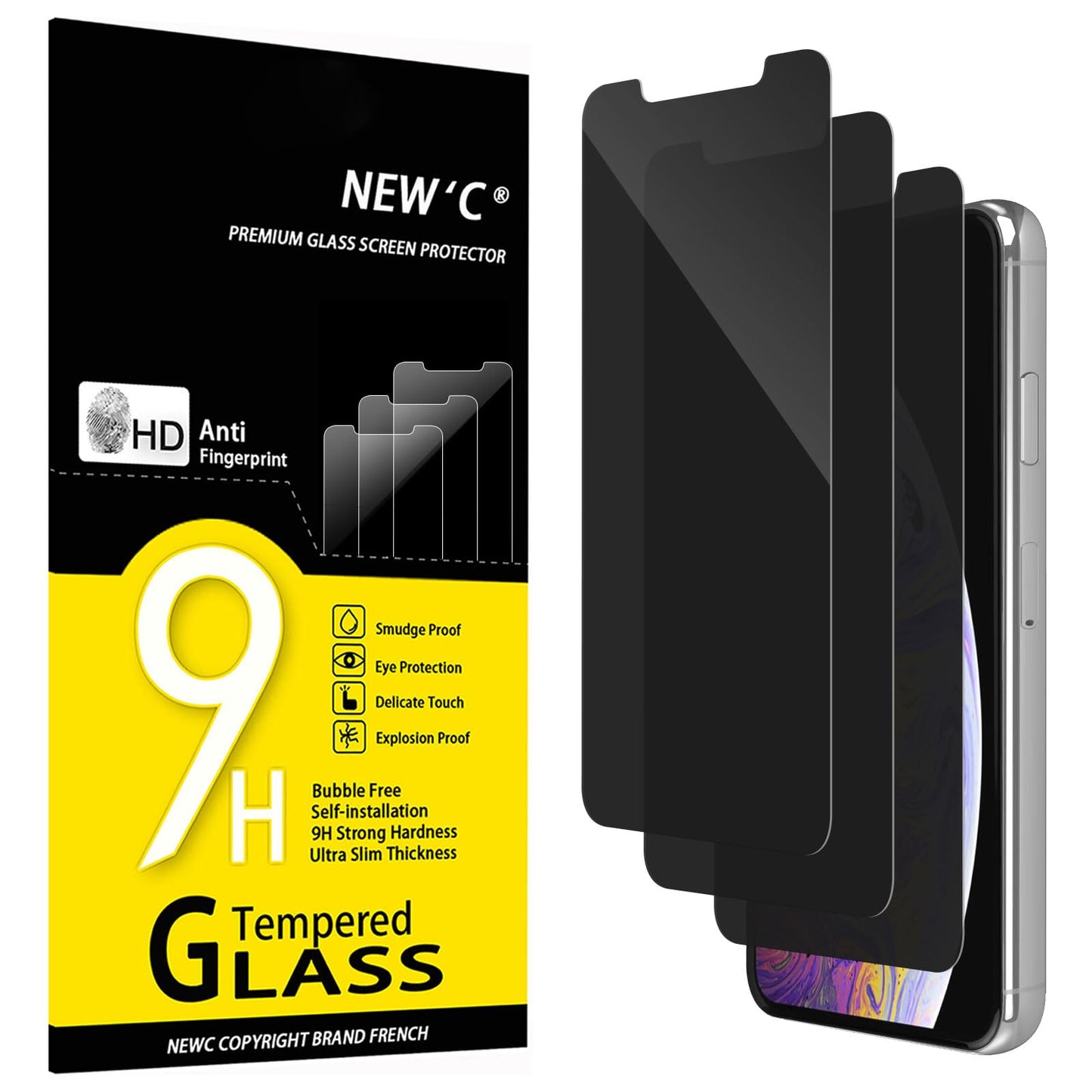 NEW'C Lot de 3, Verre Trempé pour iPhone 17 Pro Max, iPhone 16 Pro Max (6,9″) Film en Protection écran efficace contre les Rayures - Ultra Résistant - HD Transparent - Outil d'installation facile