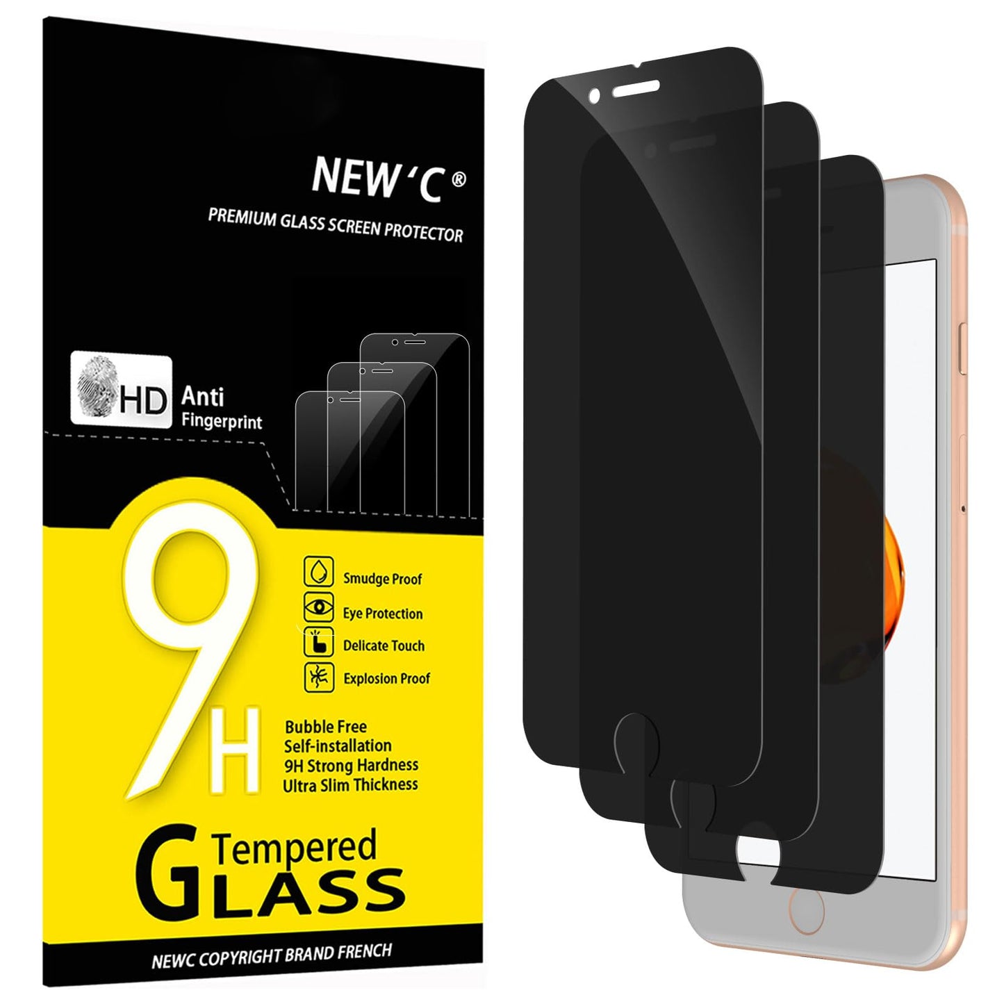 NEW'C Lot de 3, Verre Trempé pour iPhone 17 Pro Max, iPhone 16 Pro Max (6,9″) Film en Protection écran efficace contre les Rayures - Ultra Résistant - HD Transparent - Outil d'installation facile