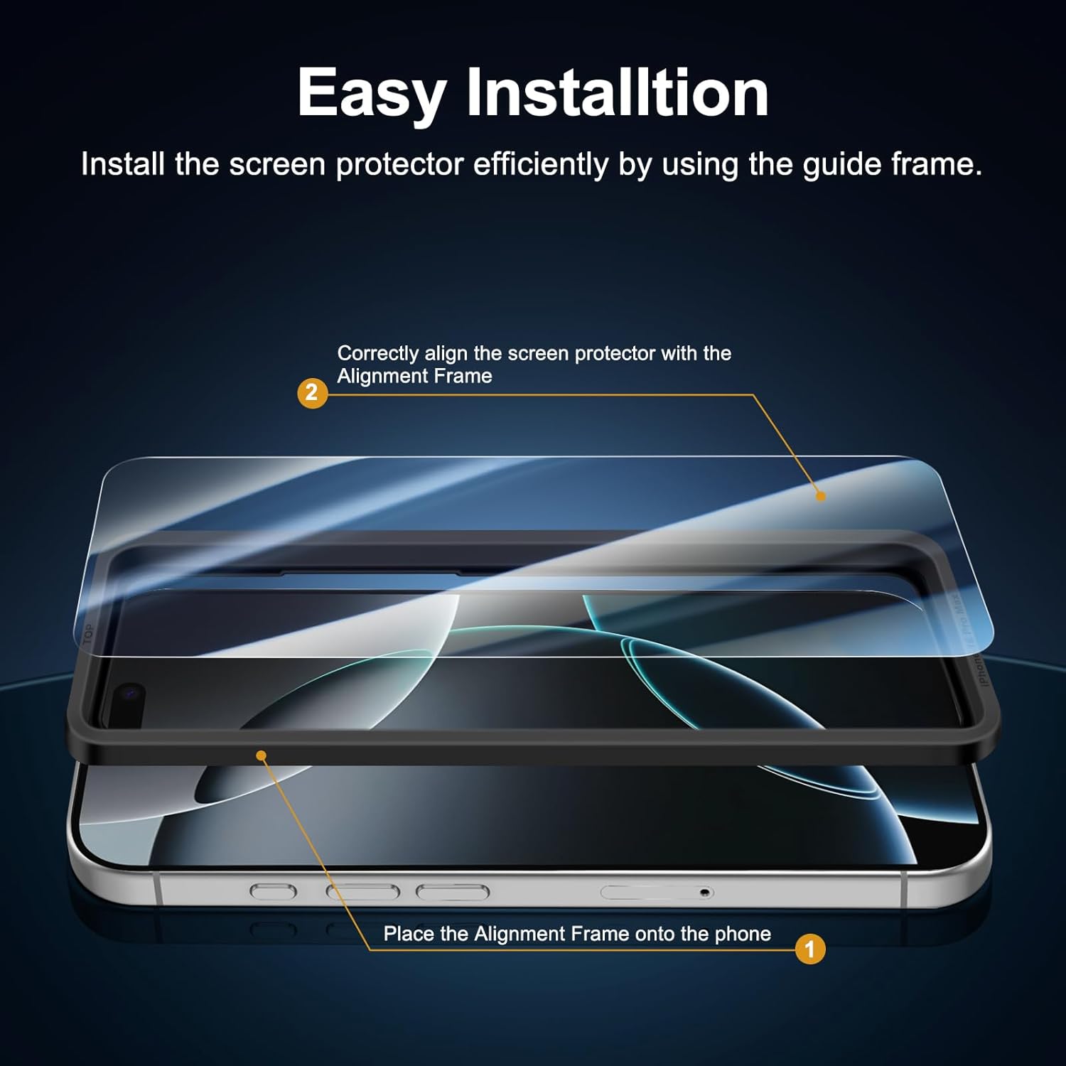 NEW'C Lot de 3, Verre Trempé pour iPhone 17 Pro Max, iPhone 16 Pro Max (6,9″) Film en Protection écran efficace contre les Rayures - Ultra Résistant - HD Transparent - Outil d'installation facile