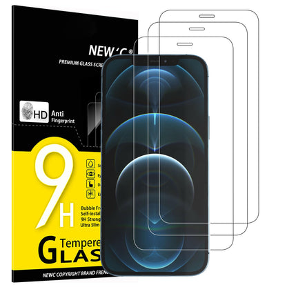 NEW'C Lot de 3, Verre Trempé pour iPhone 17 Pro Max, iPhone 16 Pro Max (6,9″) Film en Protection écran efficace contre les Rayures - Ultra Résistant - HD Transparent - Outil d'installation facile