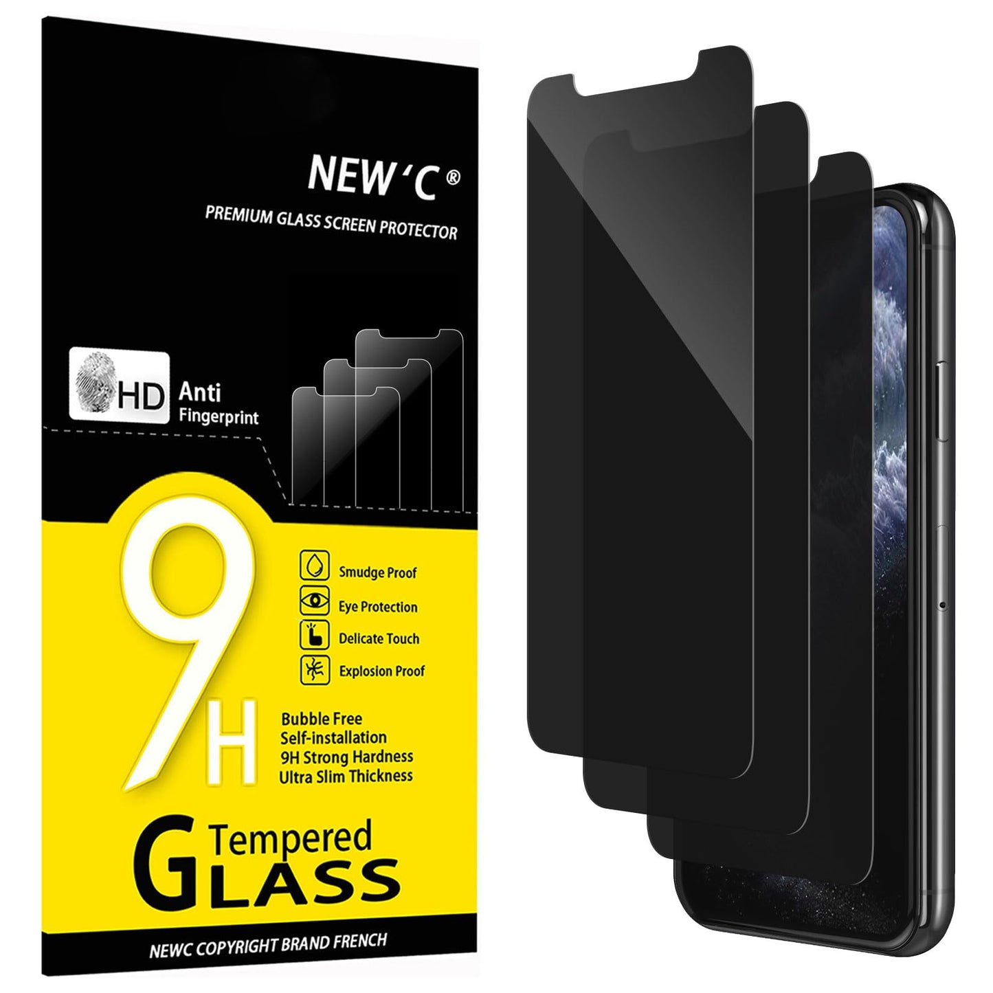 NEW'C Lot de 3, Verre Trempé pour iPhone 17 Pro Max, iPhone 16 Pro Max (6,9″) Film en Protection écran efficace contre les Rayures - Ultra Résistant - HD Transparent - Outil d'installation facile