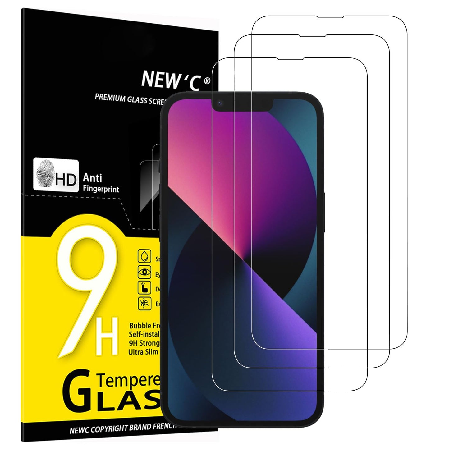 NEW'C Lot de 3, Verre Trempé pour iPhone 17 Pro Max, iPhone 16 Pro Max (6,9″) Film en Protection écran efficace contre les Rayures - Ultra Résistant - HD Transparent - Outil d'installation facile