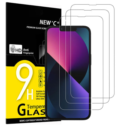 NEW'C Lot de 3, Verre Trempé pour iPhone 17 Pro Max, iPhone 16 Pro Max (6,9″) Film en Protection écran efficace contre les Rayures - Ultra Résistant - HD Transparent - Outil d'installation facile