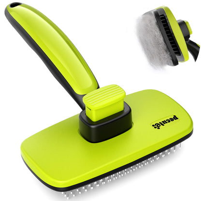 Pecute Grande Brosse Chat, Brosse Chien Poil Long Court, Enlèvement des Poils en Un Clic, Brosse pour Chien Élimine Jusqu'à 95% des Poils Morts Et des Peluches, pour Le Toilettage, Noir