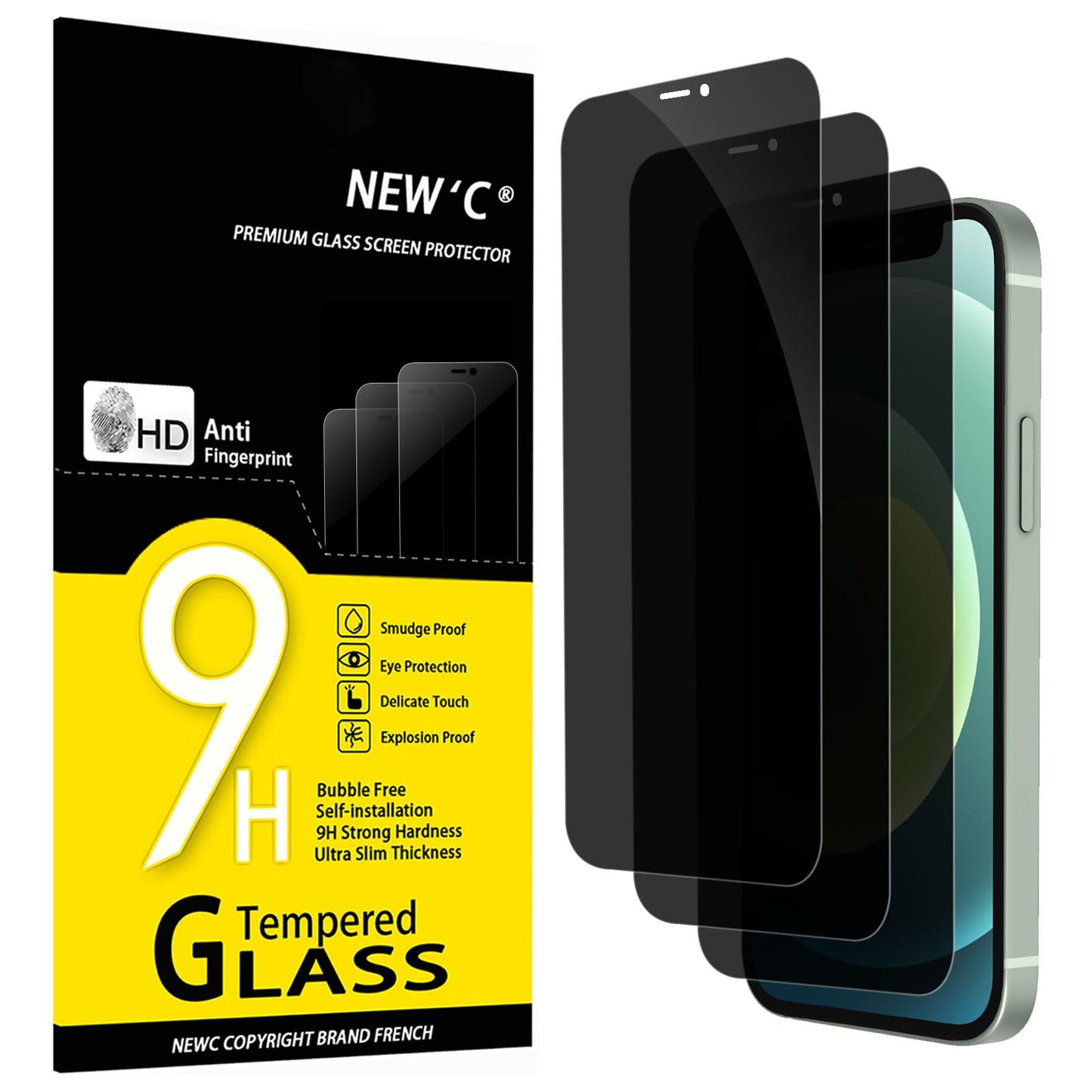 NEW'C Lot de 3, Verre Trempé pour iPhone 17 Pro Max, iPhone 16 Pro Max (6,9″) Film en Protection écran efficace contre les Rayures - Ultra Résistant - HD Transparent - Outil d'installation facile