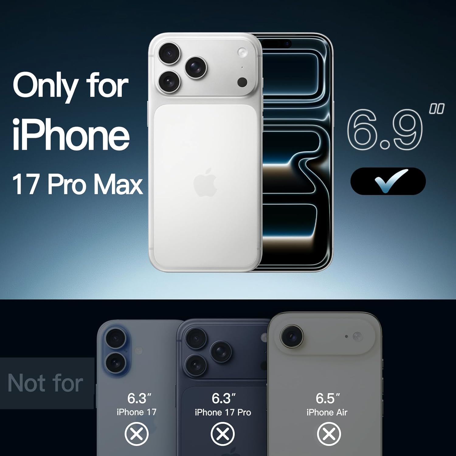 JETech Coque pour iPhone 17 Pro Max 6,9 Pouces, Étui Housse Anti-Jaunissement Antichoc Bumper, Arrière Transparente Anti-Rayures (Transparente)