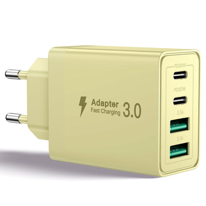 Aioneus Chargeur USB C, 40W 4 Port Prise USBC Chargeur Rapide iPhone, Multi Secteur PD+QC 3.1A Type C Adaptateur pour iPhone 16 15 14 13 12 11 Pro Max X XS XR 8 7 6S Plus Mini SE, iPad,Samsung Galaxy