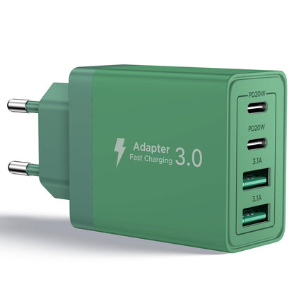 Aioneus Chargeur USB C, 40W 4 Port Prise USBC Chargeur Rapide iPhone, Multi Secteur PD+QC 3.1A Type C Adaptateur pour iPhone 16 15 14 13 12 11 Pro Max X XS XR 8 7 6S Plus Mini SE, iPad,Samsung Galaxy