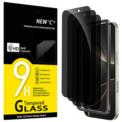 NEW'C Lot de 3, Verre Trempé pour iPhone 17 Pro Max, iPhone 16 Pro Max (6,9″) Film en Protection écran efficace contre les Rayures - Ultra Résistant - HD Transparent - Outil d'installation facile
