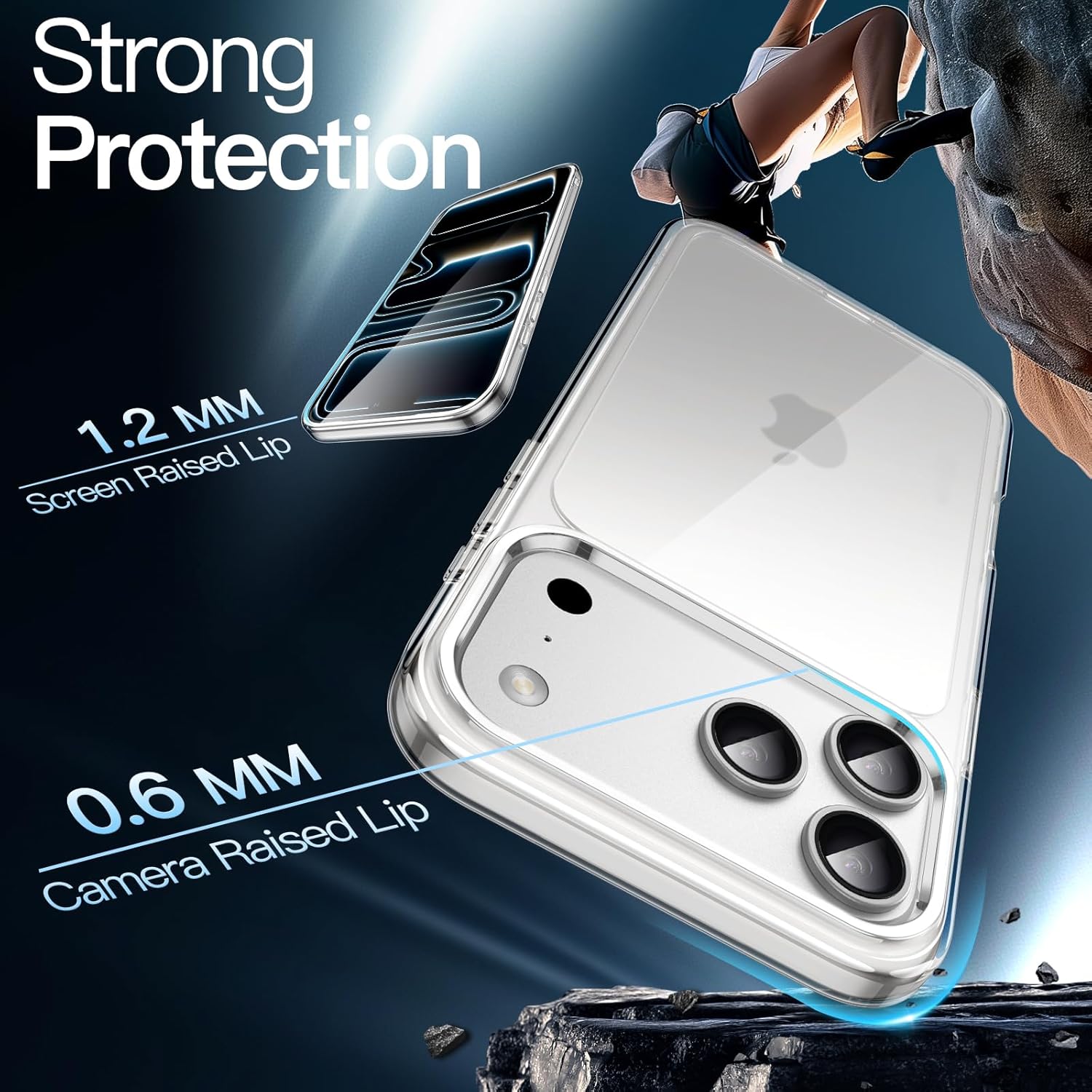 JETech Coque pour iPhone 17 Pro Max 6,9 Pouces, Étui Housse Anti-Jaunissement Antichoc Bumper, Arrière Transparente Anti-Rayures (Transparente)