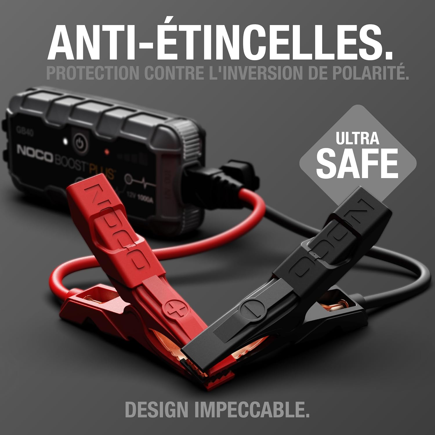 NOCO Boost Plus GB40 1000A 12V Booster Batterie Voiture Lithium UltraSafe, Chargeur Batterie Portable USB et Câbles de Démarrage pour Moteurs à Essence Jusqu'à 6,0L et Moteurs Diesel Jusqu'à 3,0L