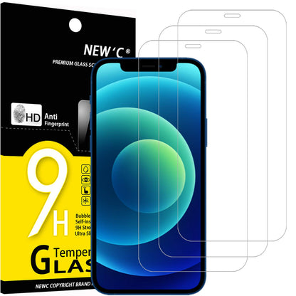 NEW'C Lot de 3, Verre Trempé pour iPhone 17 Pro Max, iPhone 16 Pro Max (6,9″) Film en Protection écran efficace contre les Rayures - Ultra Résistant - HD Transparent - Outil d'installation facile