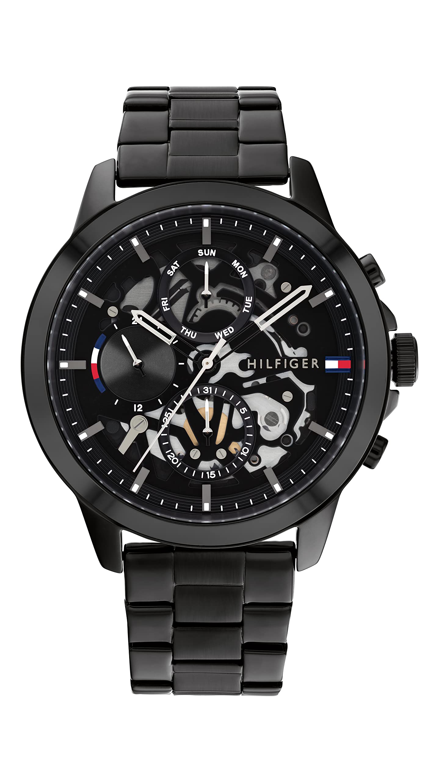 Tommy Hilfiger Montre Analogique Multifonction à Quartz pour Homme avec Bracelet en Acier Inoxydable ou Cuir