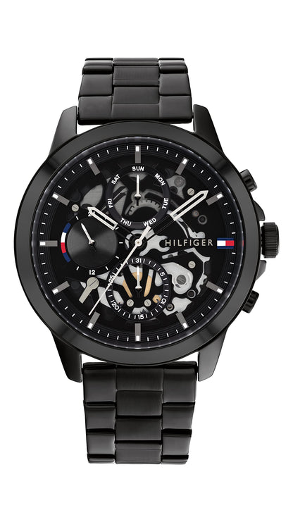 Tommy Hilfiger Montre Analogique Multifonction à Quartz pour Homme avec Bracelet en Acier Inoxydable ou Cuir