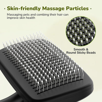 Pecute Grande Brosse Chat, Brosse Chien Poil Long Court, Enlèvement des Poils en Un Clic, Brosse pour Chien Élimine Jusqu'à 95% des Poils Morts Et des Peluches, pour Le Toilettage, Noir