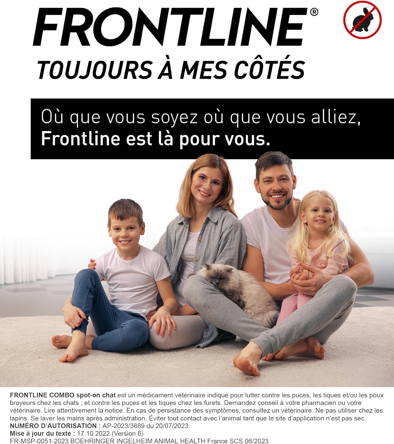 FRONTLINE Combo Chat - Anti Puces, Tiques & Poux - Contre Larves & Oeufs - Elimine & Tue - Protège L'Animal & L'Habitat - Jusqu'à 4 Semaines - Fabriqué En France - 3 Pipettes Application Spot On
