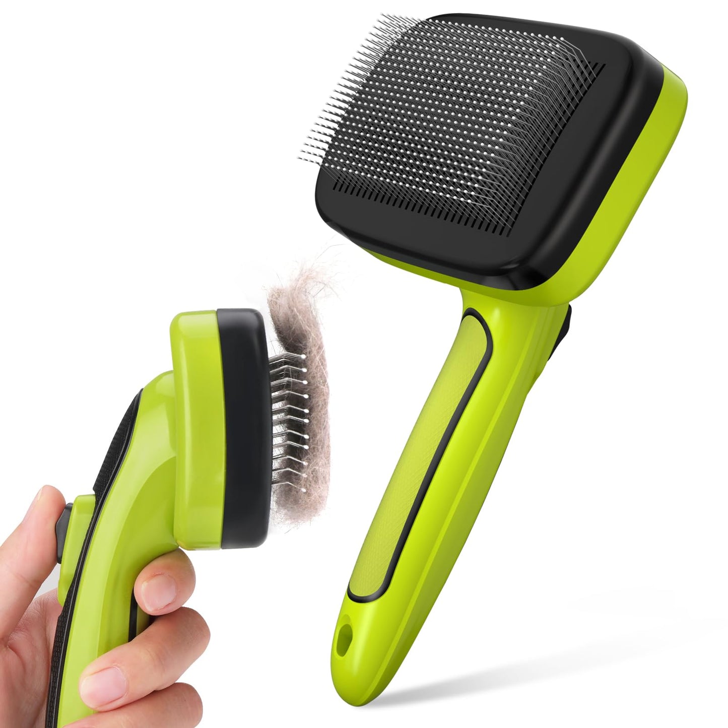 Pecute Grande Brosse Chat, Brosse Chien Poil Long Court, Enlèvement des Poils en Un Clic, Brosse pour Chien Élimine Jusqu'à 95% des Poils Morts Et des Peluches, pour Le Toilettage, Noir