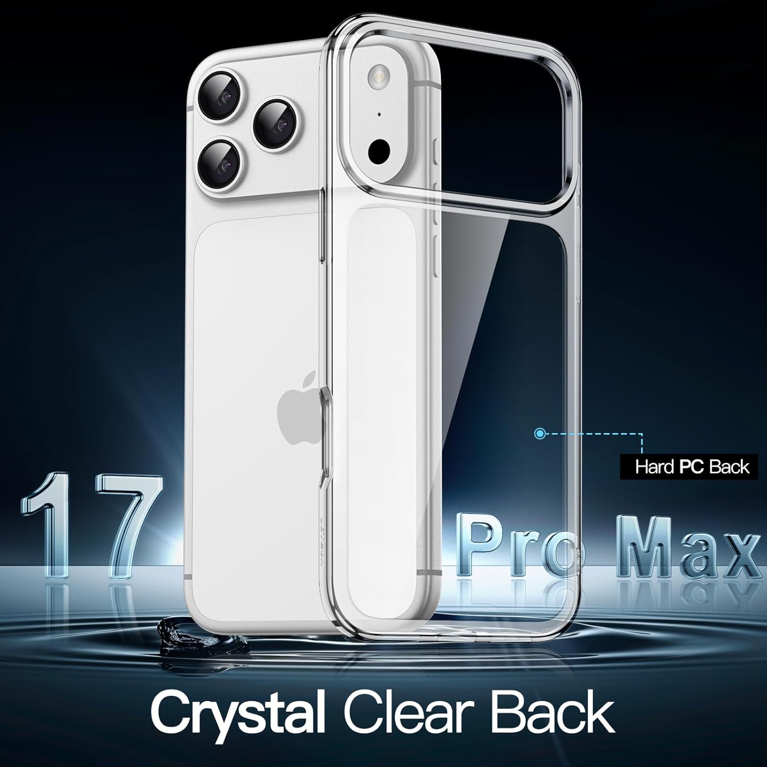 JETech Coque pour iPhone 17 Pro Max 6,9 Pouces, Étui Housse Anti-Jaunissement Antichoc Bumper, Arrière Transparente Anti-Rayures (Transparente)