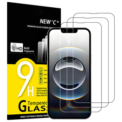 NEW'C Lot de 3, Verre Trempé pour iPhone 17 Pro Max, iPhone 16 Pro Max (6,9″) Film en Protection écran efficace contre les Rayures - Ultra Résistant - HD Transparent - Outil d'installation facile