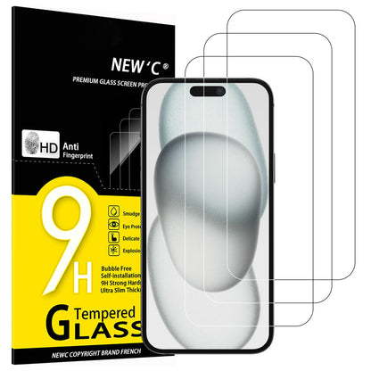 NEW'C Lot de 3, Verre Trempé pour iPhone 17 Pro Max, iPhone 16 Pro Max (6,9″) Film en Protection écran efficace contre les Rayures - Ultra Résistant - HD Transparent - Outil d'installation facile