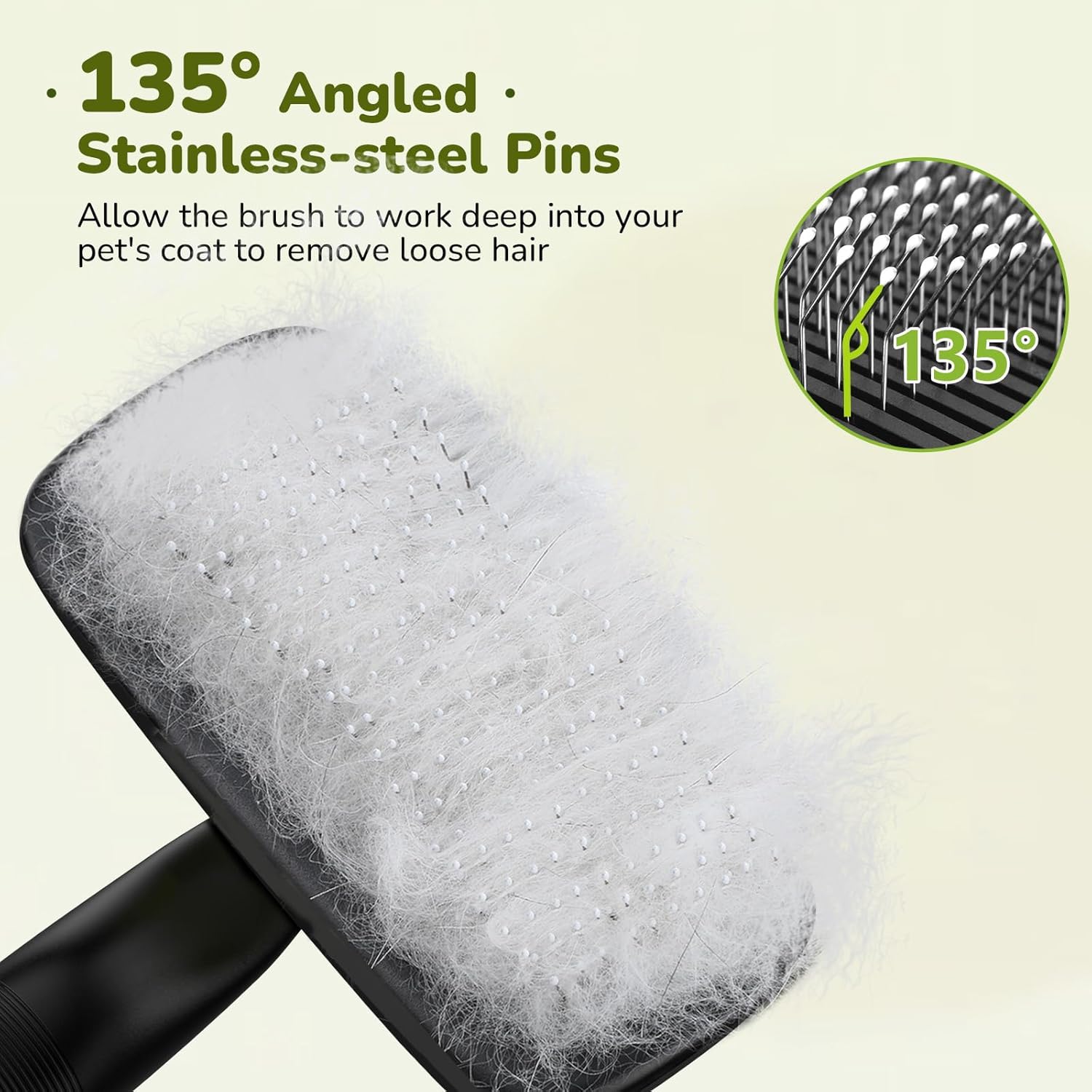 Pecute Grande Brosse Chat, Brosse Chien Poil Long Court, Enlèvement des Poils en Un Clic, Brosse pour Chien Élimine Jusqu'à 95% des Poils Morts Et des Peluches, pour Le Toilettage, Noir
