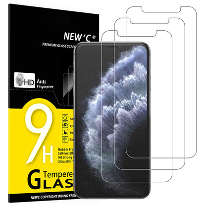 NEW'C Lot de 3, Verre Trempé pour iPhone 17 Pro Max, iPhone 16 Pro Max (6,9″) Film en Protection écran efficace contre les Rayures - Ultra Résistant - HD Transparent - Outil d'installation facile