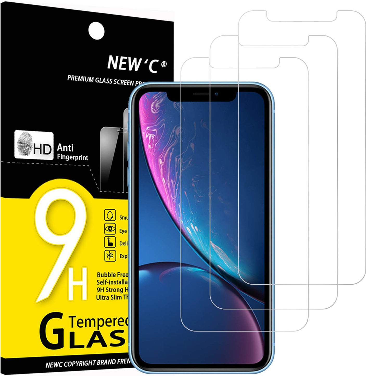 NEW'C Lot de 3, Verre Trempé pour iPhone 17 Pro Max, iPhone 16 Pro Max (6,9″) Film en Protection écran efficace contre les Rayures - Ultra Résistant - HD Transparent - Outil d'installation facile