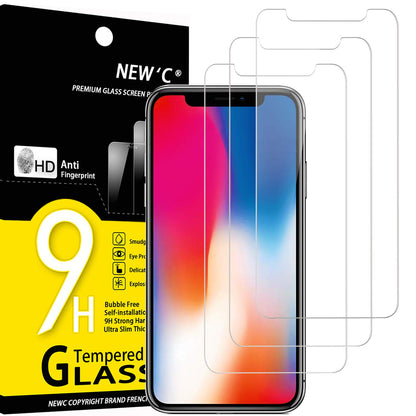 NEW'C Lot de 3, Verre Trempé pour iPhone 17 Pro Max, iPhone 16 Pro Max (6,9″) Film en Protection écran efficace contre les Rayures - Ultra Résistant - HD Transparent - Outil d'installation facile
