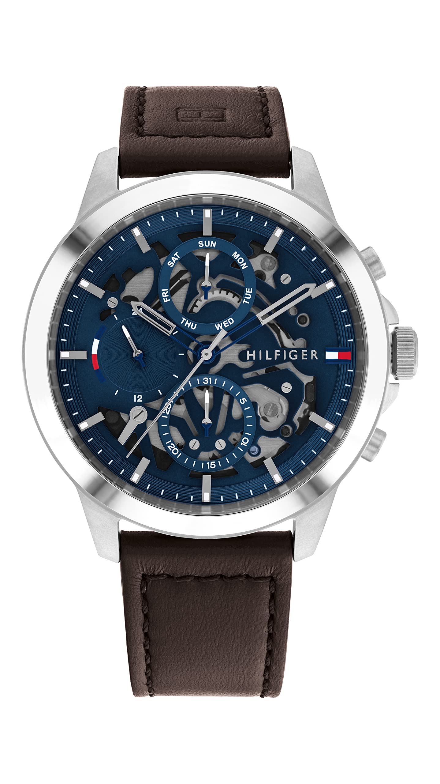 Tommy Hilfiger Montre Analogique Multifonction à Quartz pour Homme avec Bracelet en Acier Inoxydable ou Cuir