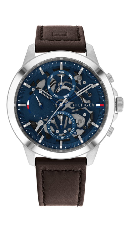 Tommy Hilfiger Montre Analogique Multifonction à Quartz pour Homme avec Bracelet en Acier Inoxydable ou Cuir