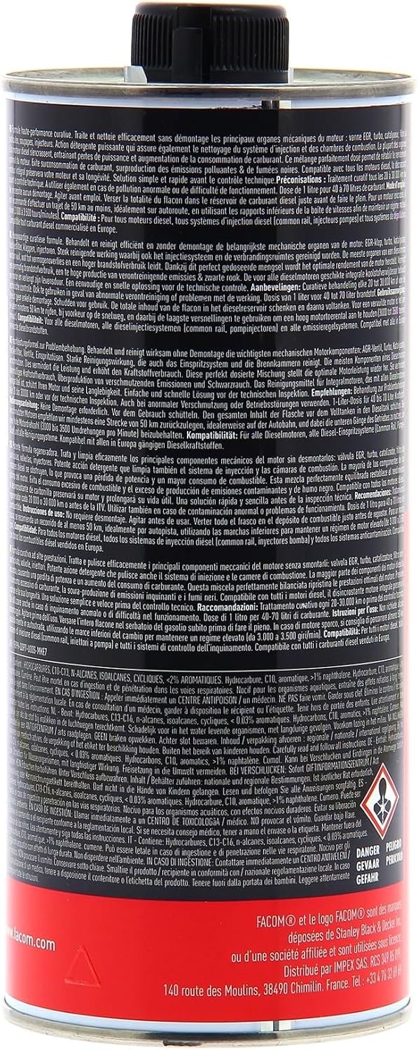 FACOM 006025 Décalaminage Moteur Intégral Diesel, décrassant moteur-CURATIF-1L