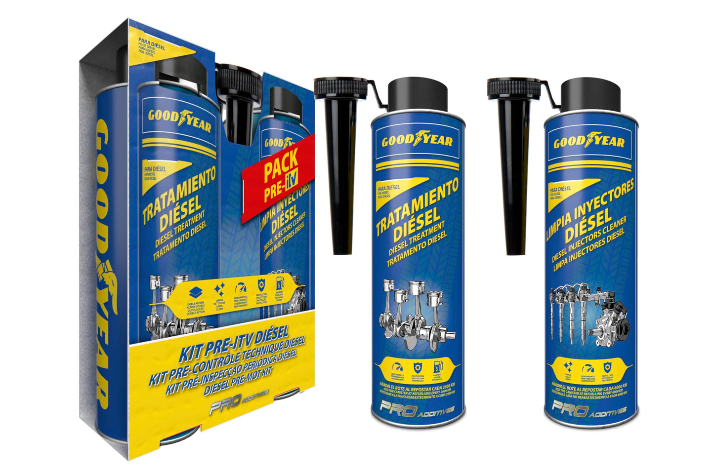 Goodyear Traitement anticristallisant en Dose Unique pour AdBlue | Additif d'urée 50 ML à Usage Unique | Prévient Les pannes et la Formation de Cristaux dans Le catalyseur et l'injecteur