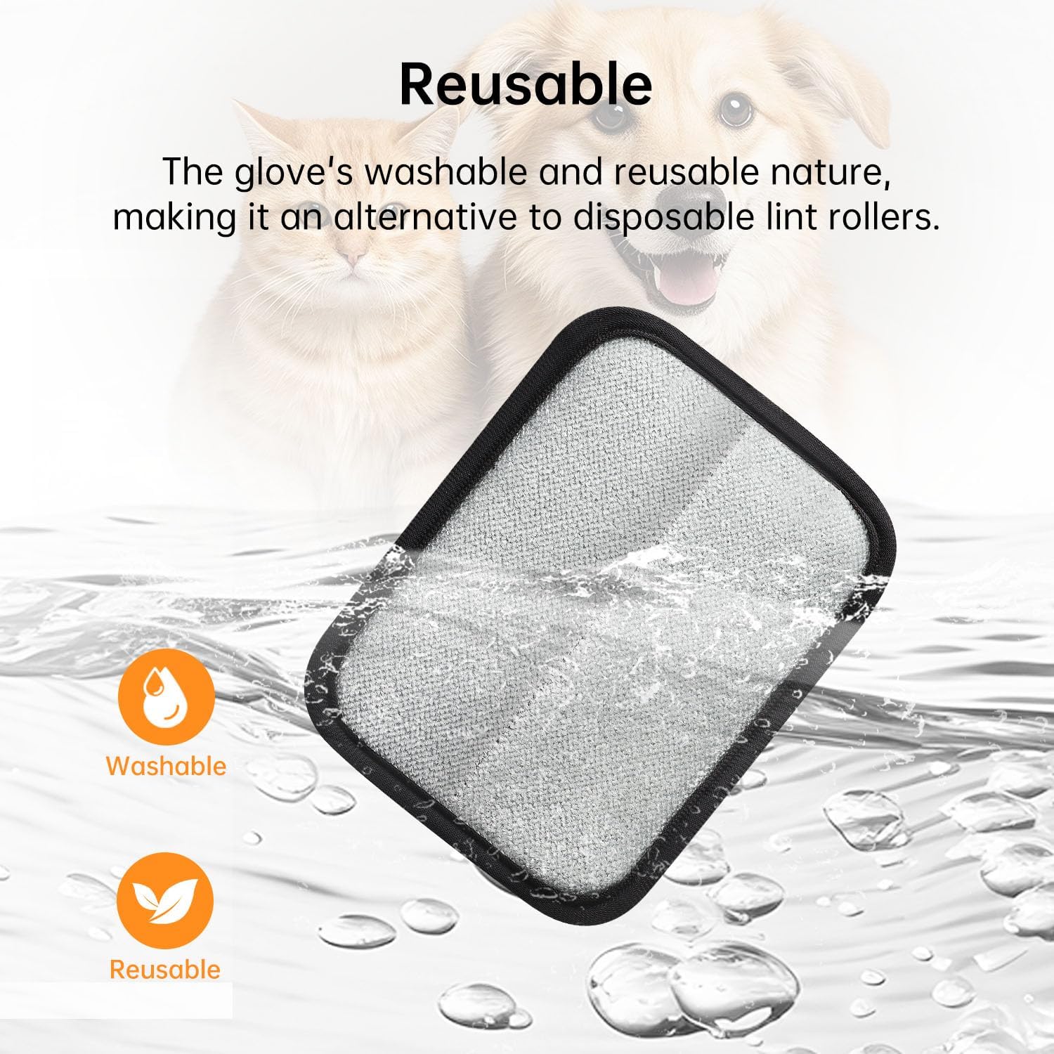 INABULETWO Lot de 2 Gants statiques pour enlever Les Poils d'animaux domestiques, réutilisables, électrostatiques, Gants de toilettage efficaces pour Poils d'animaux, Gants de toilettage pour Chat