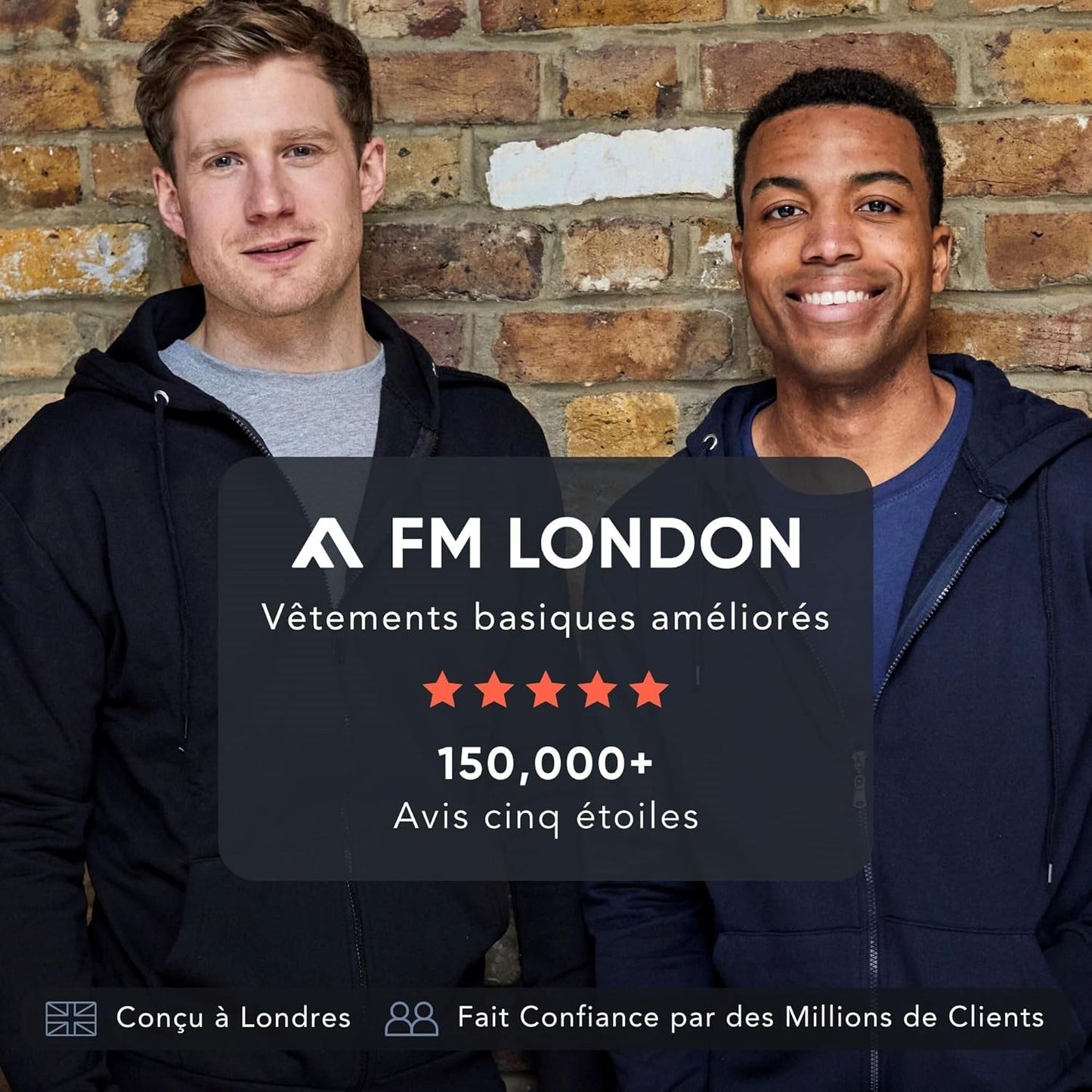FM London Lot de 3/5 t-Shirts pour Hommes - T-Shirts de qualité supérieure avec Design légèrement ajusté